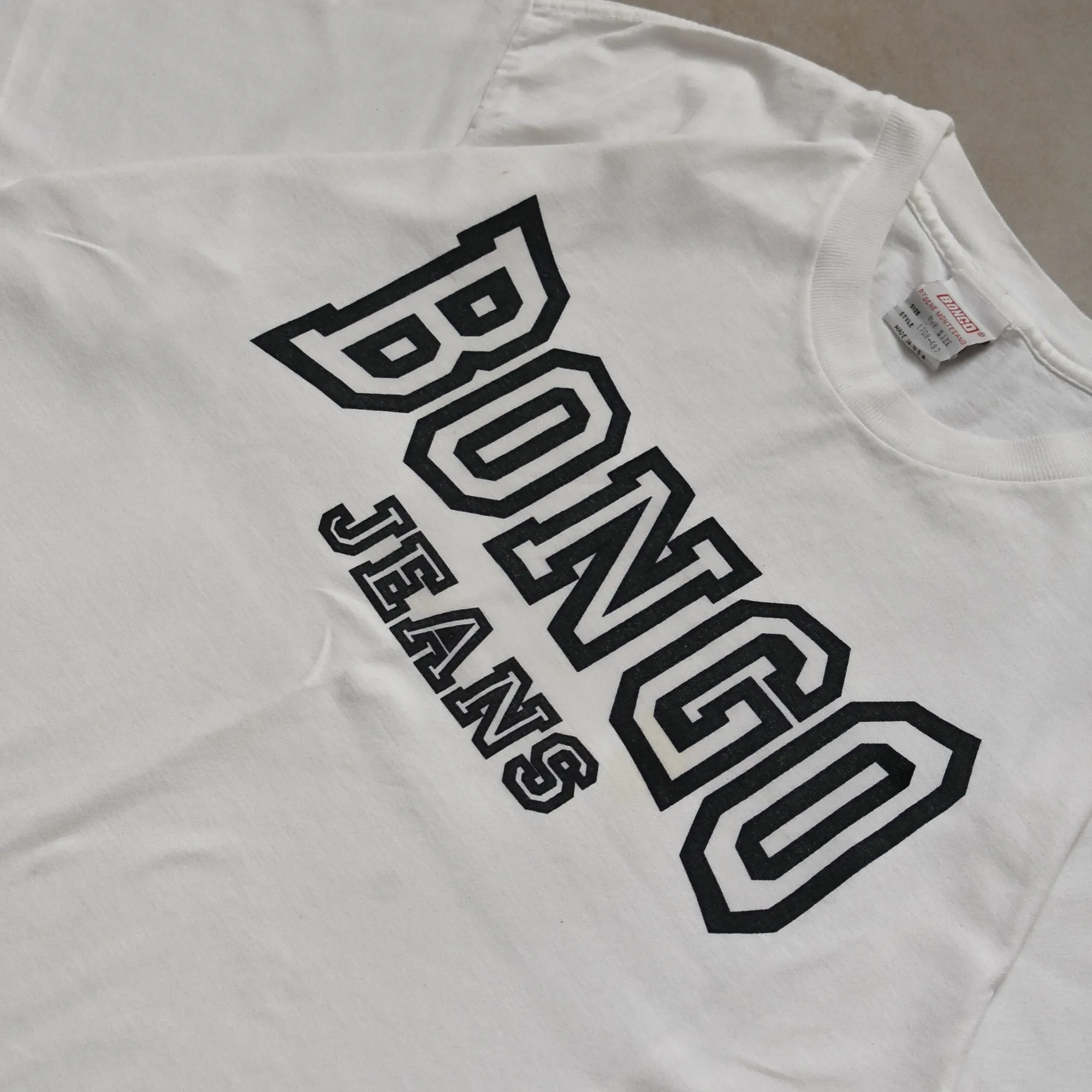 1990s Bongo Jeans White T Shirt - L