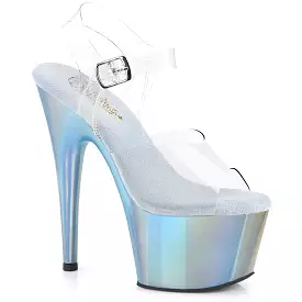 7 Inch Heel ADORE-708LQ Clear Liquid Light Blue Holo