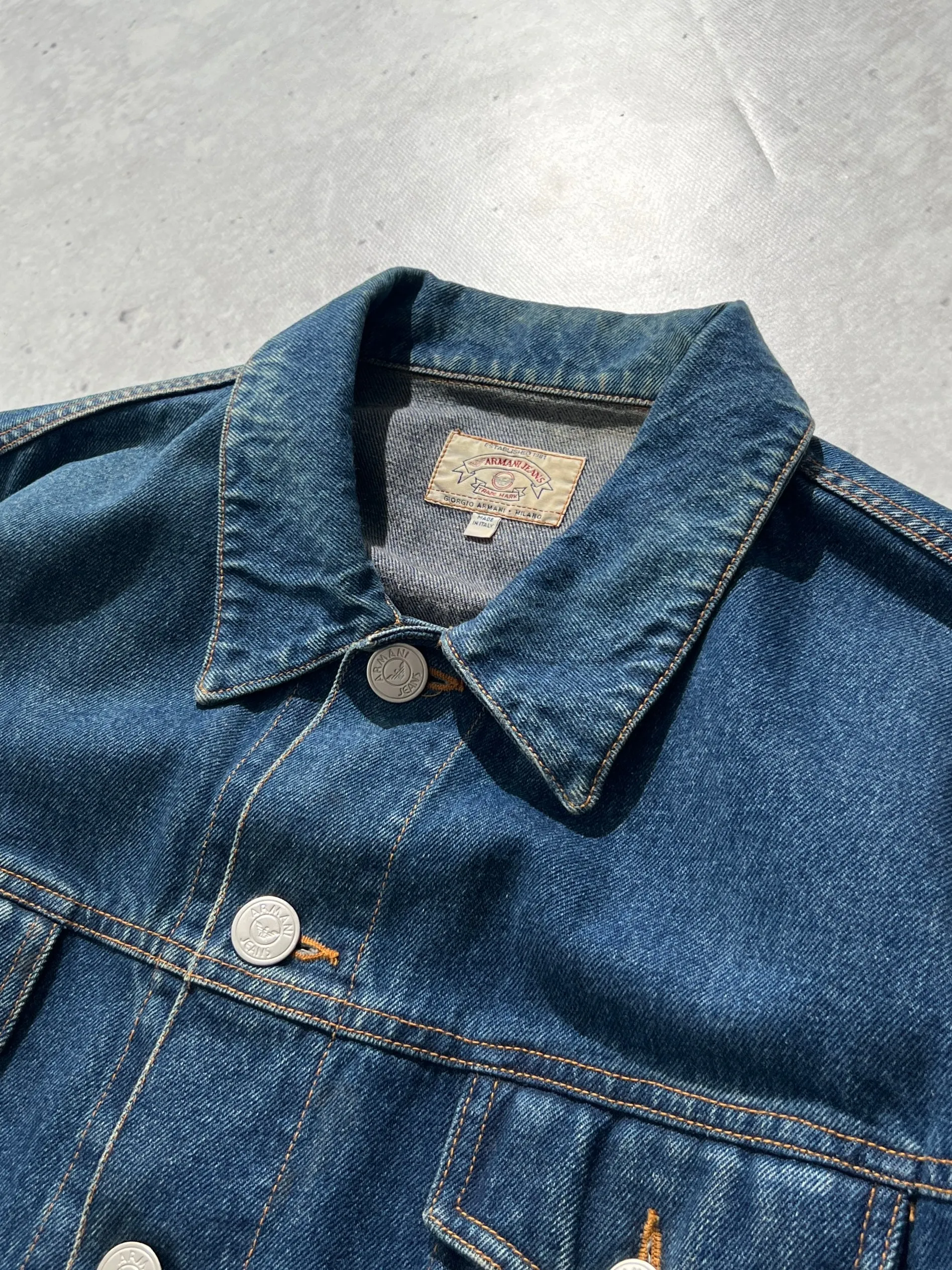 90's Armani Jeans Heavyweight Denim Jacket (XL)