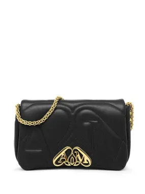 Alexander McQueen    Alexander Mc Queen Seal Logo Small Leather Crossbody Bag