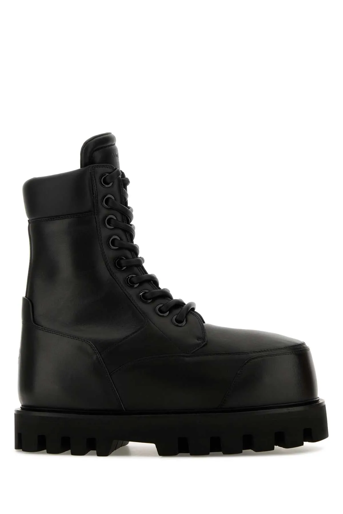 Alexander Mcqueen Black Leather Ankle Boots