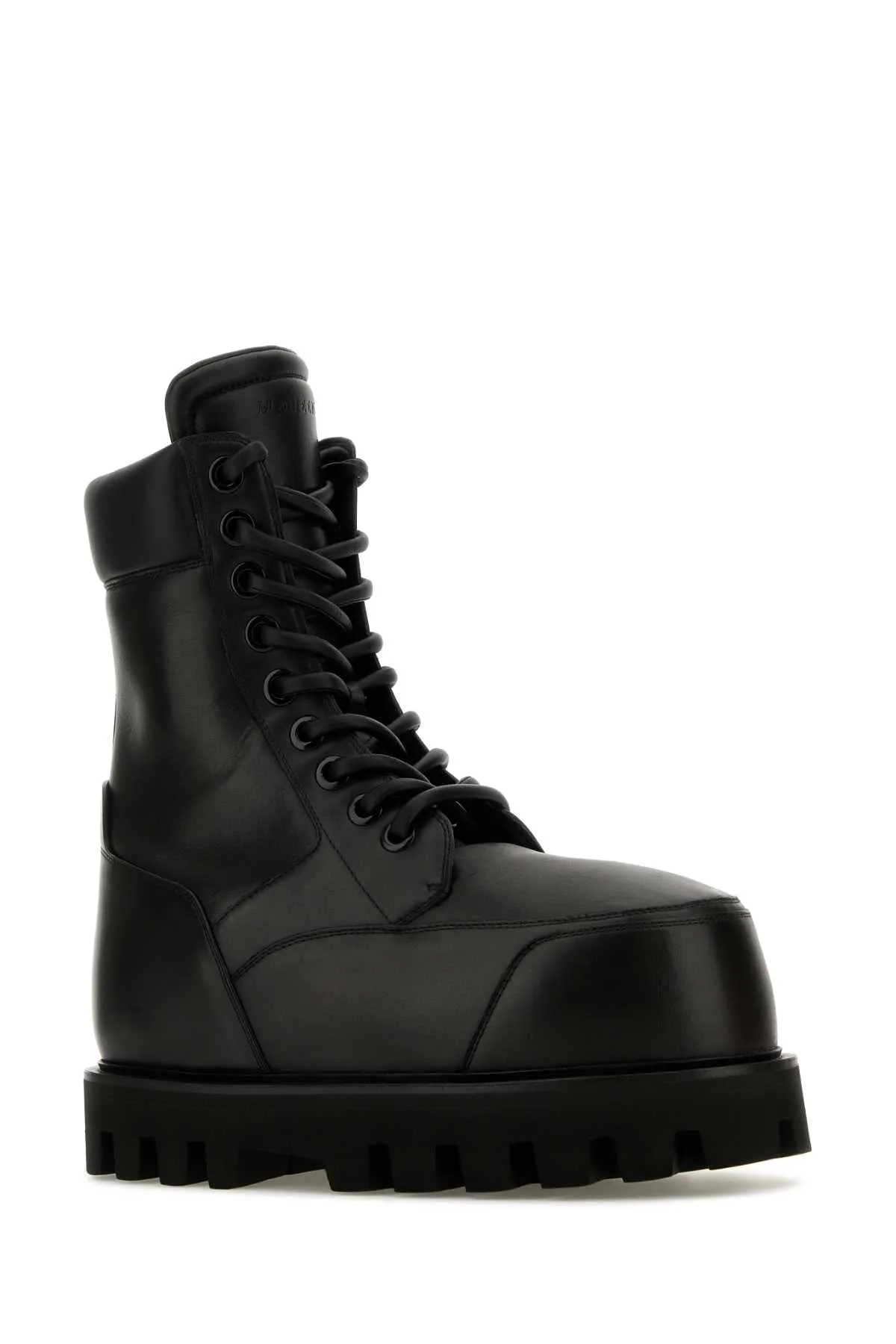 Alexander Mcqueen Black Leather Ankle Boots