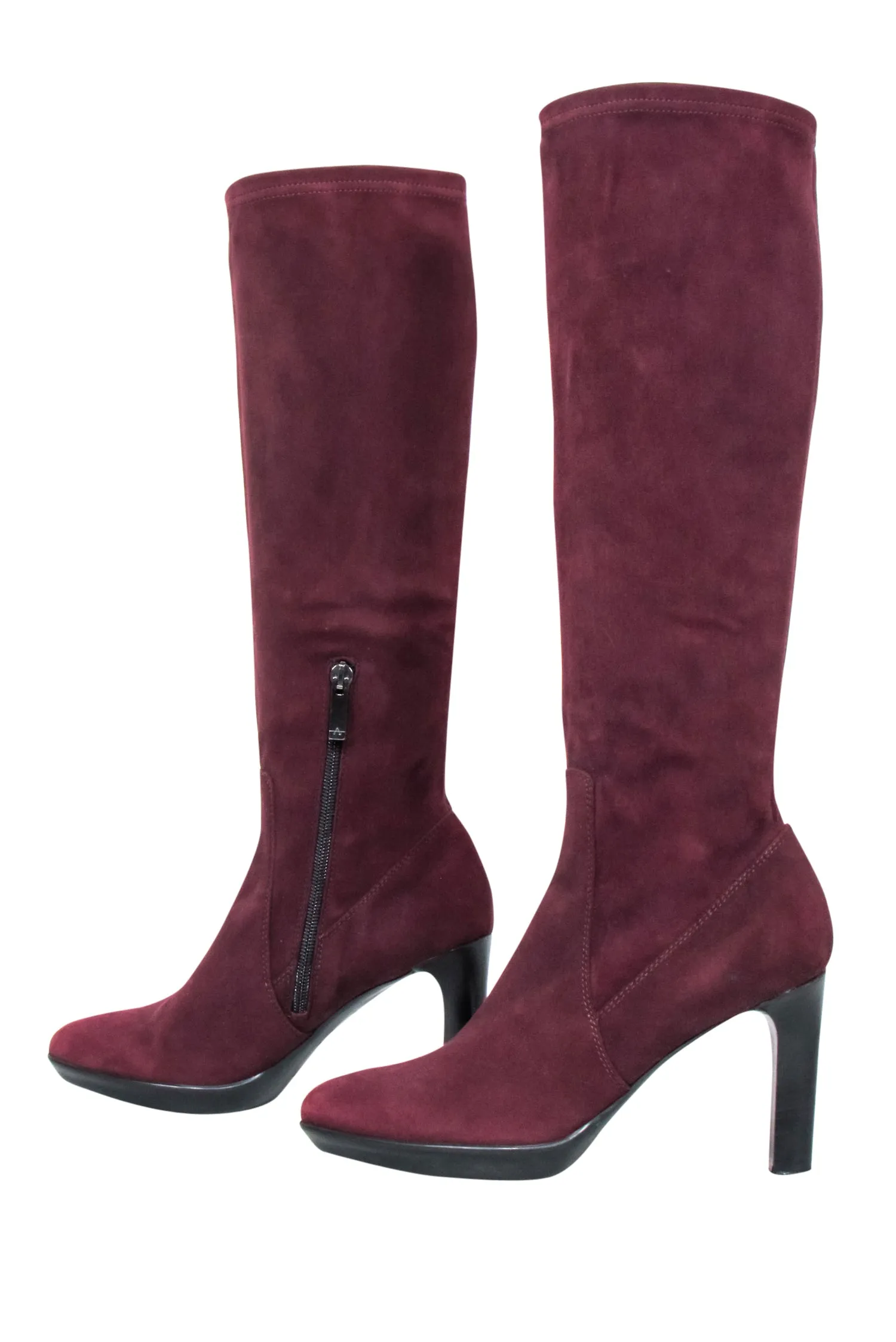 Aquatalia - Maroon Suede Tall Boots Sz 6.5