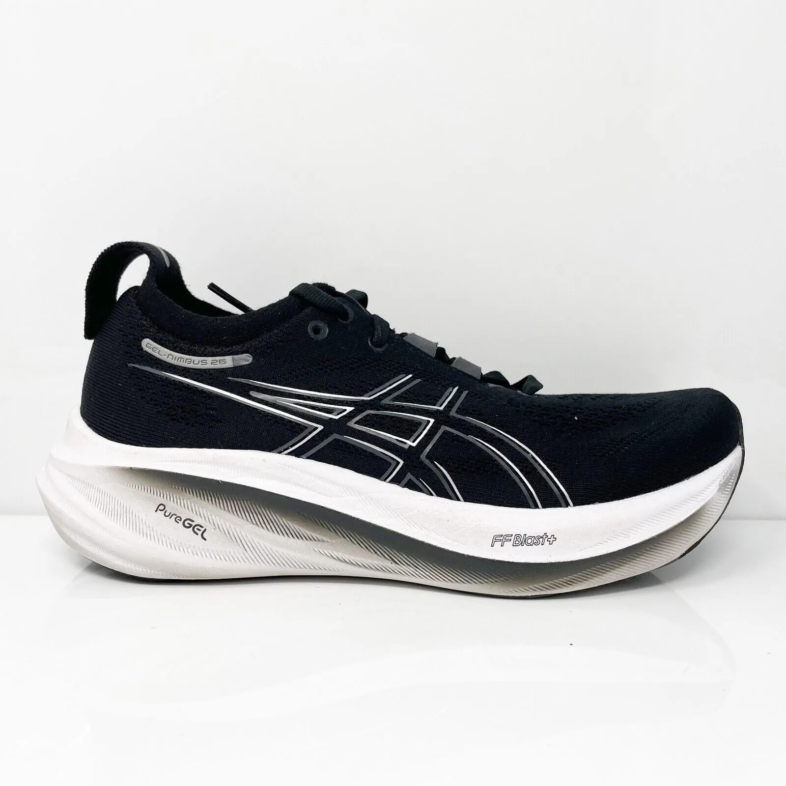 Asics Womens Gel Nimbus 26 1012B601 Black Running Shoes Sneakers Size 6.5