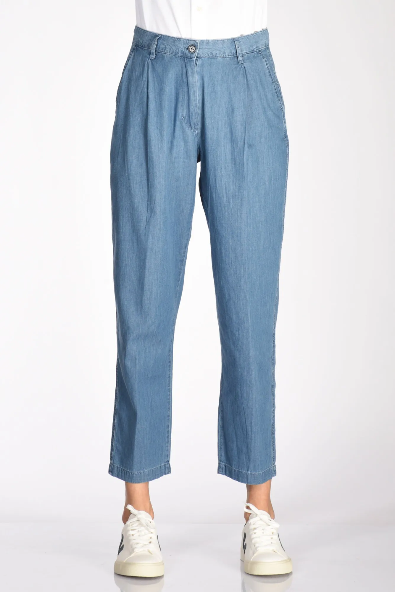 Aspesi Pantalone Pinces Blu Jeans Donna