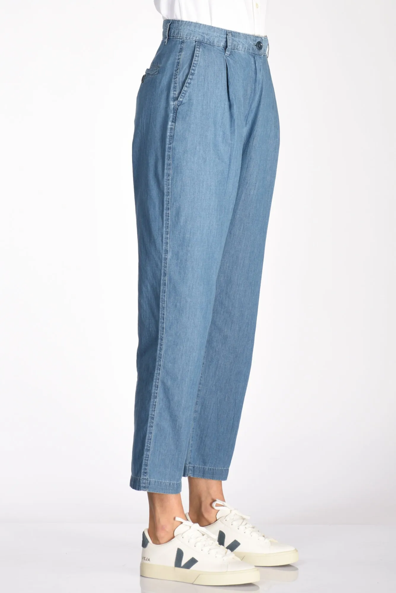 Aspesi Pantalone Pinces Blu Jeans Donna