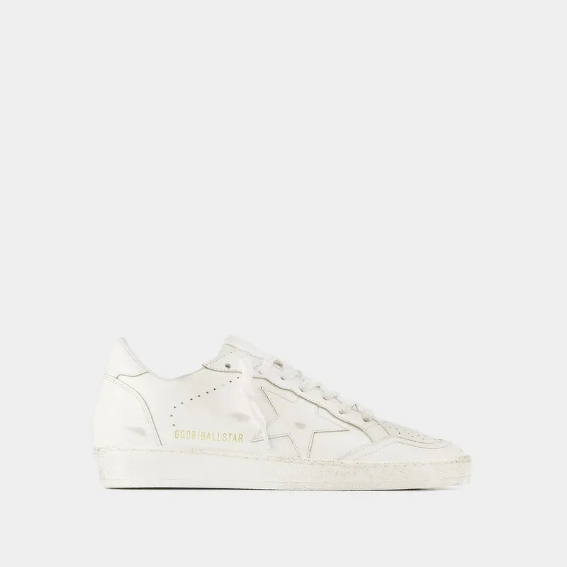 Ball Star Sneakers - Golden Goose - Optic White - Leather