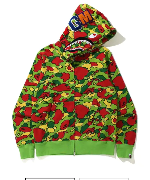 BAPE Sta Camo Shark Full Zip Hoodie Green