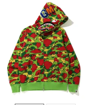 BAPE Sta Camo Shark Full Zip Hoodie Green