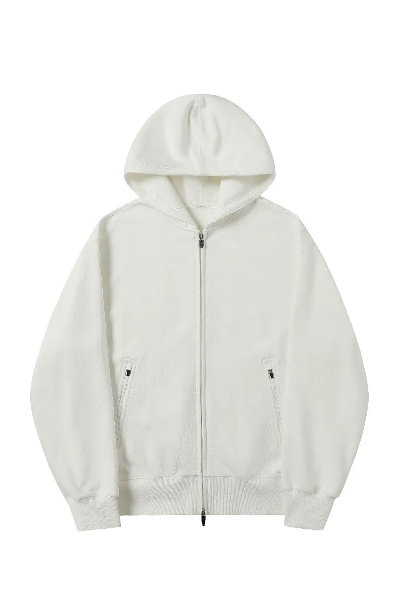 Basic Boxy Zip-Up Hoodie