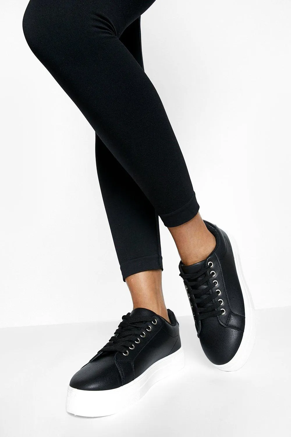 Basic Platform Lace Up Sneakers