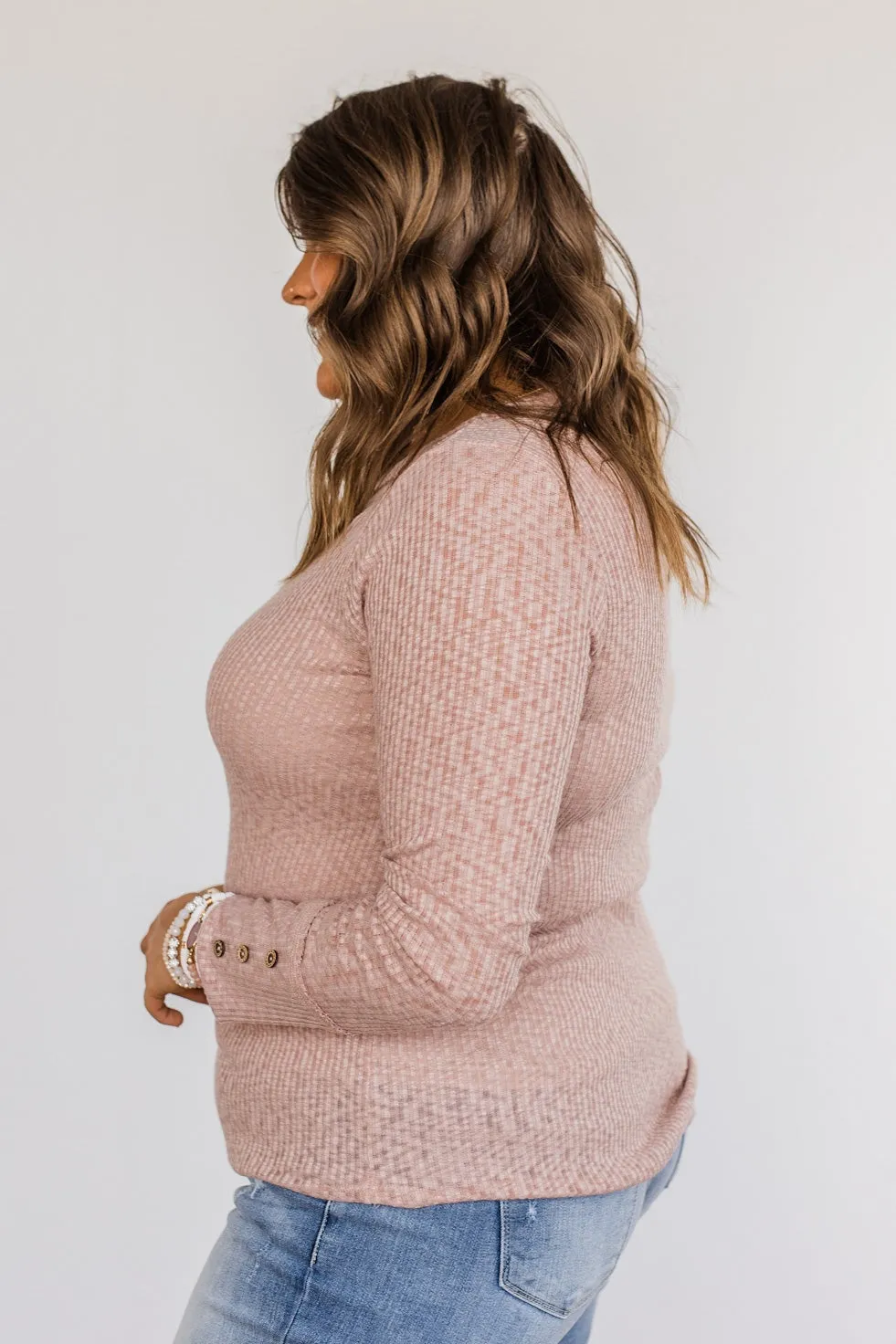 Better Than Ever Long Sleeve Knit Top- Pink