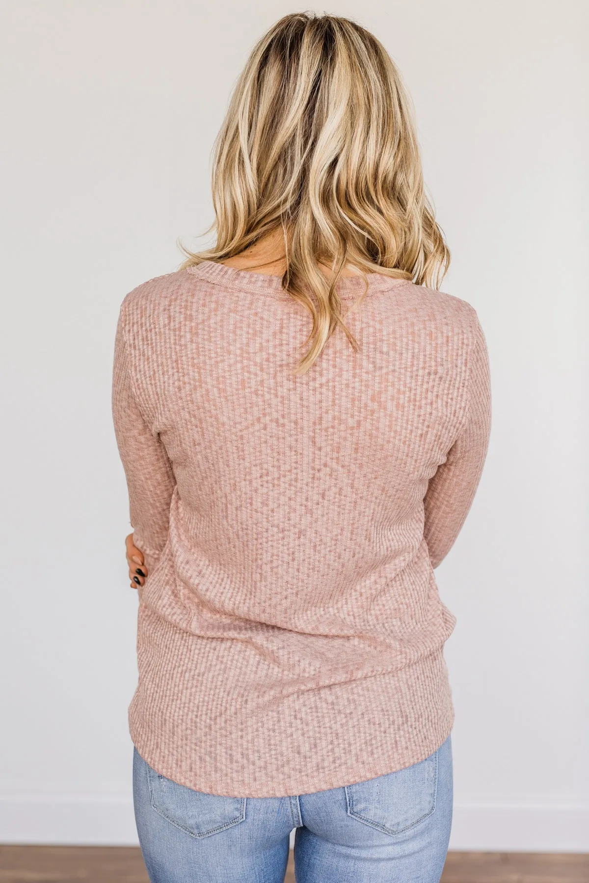 Better Than Ever Long Sleeve Knit Top- Pink