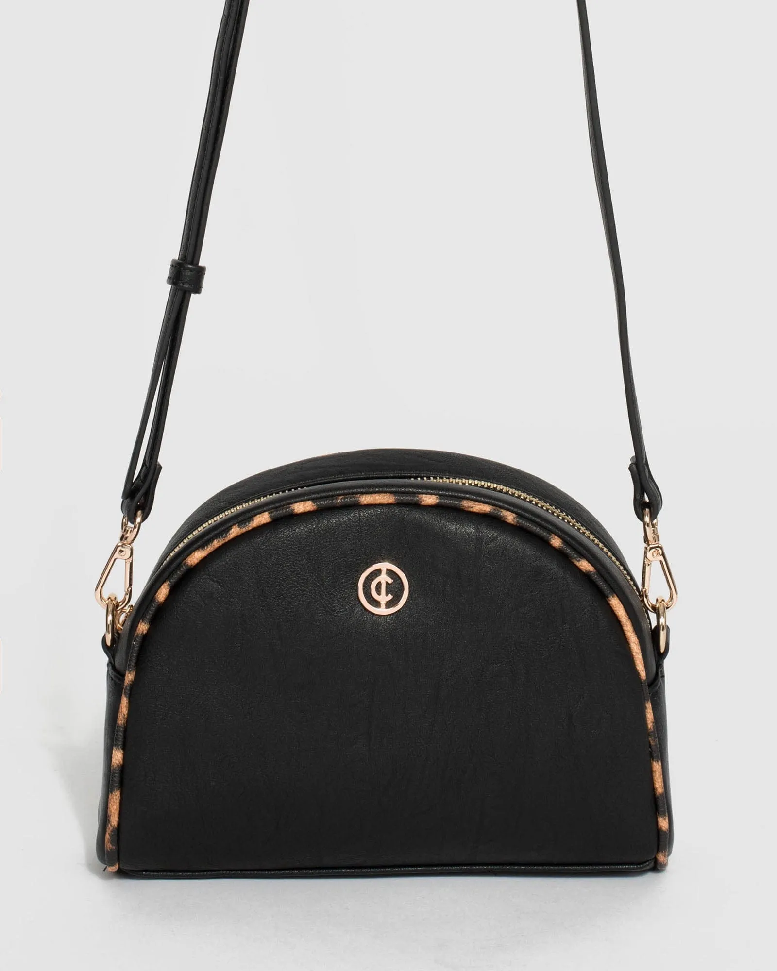 Black Elyse Diamond Quilt Crossbody Bag