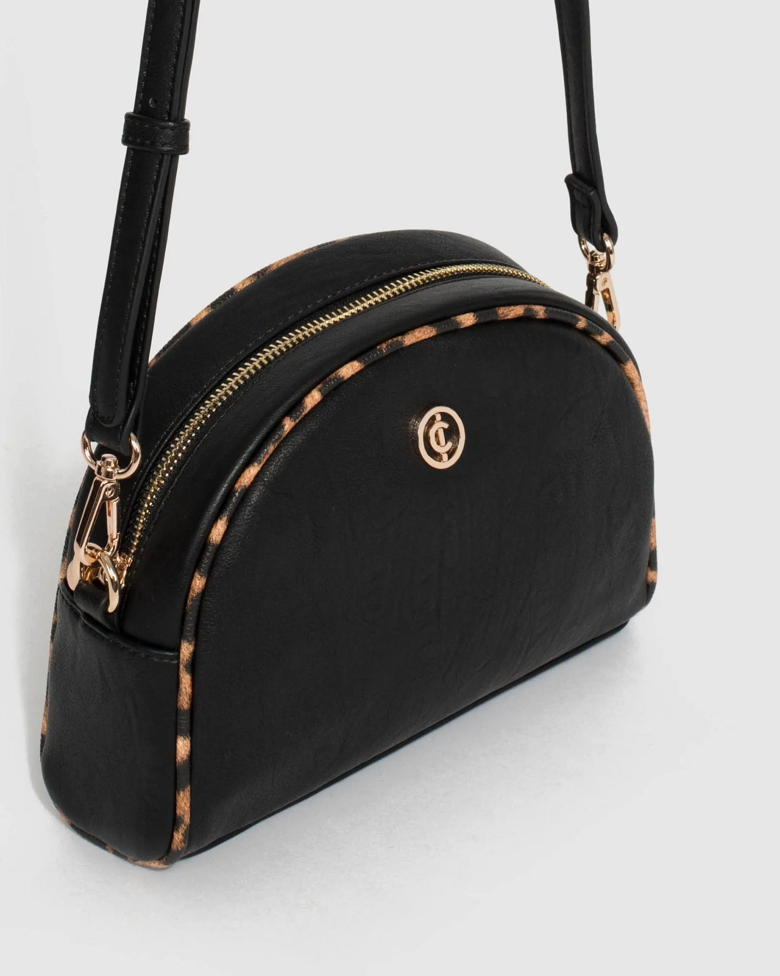 Black Elyse Diamond Quilt Crossbody Bag