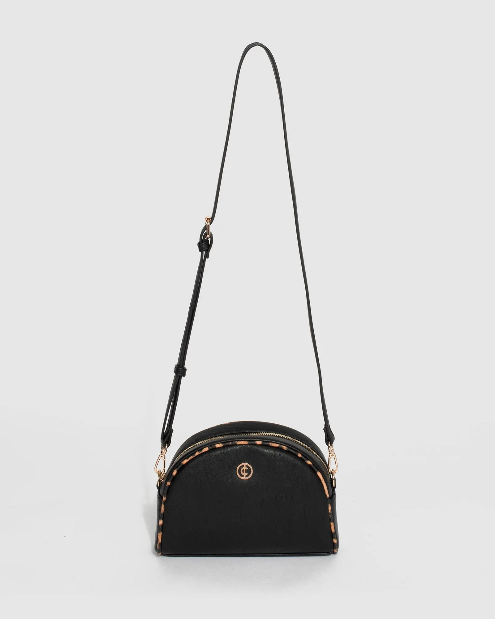 Black Elyse Diamond Quilt Crossbody Bag