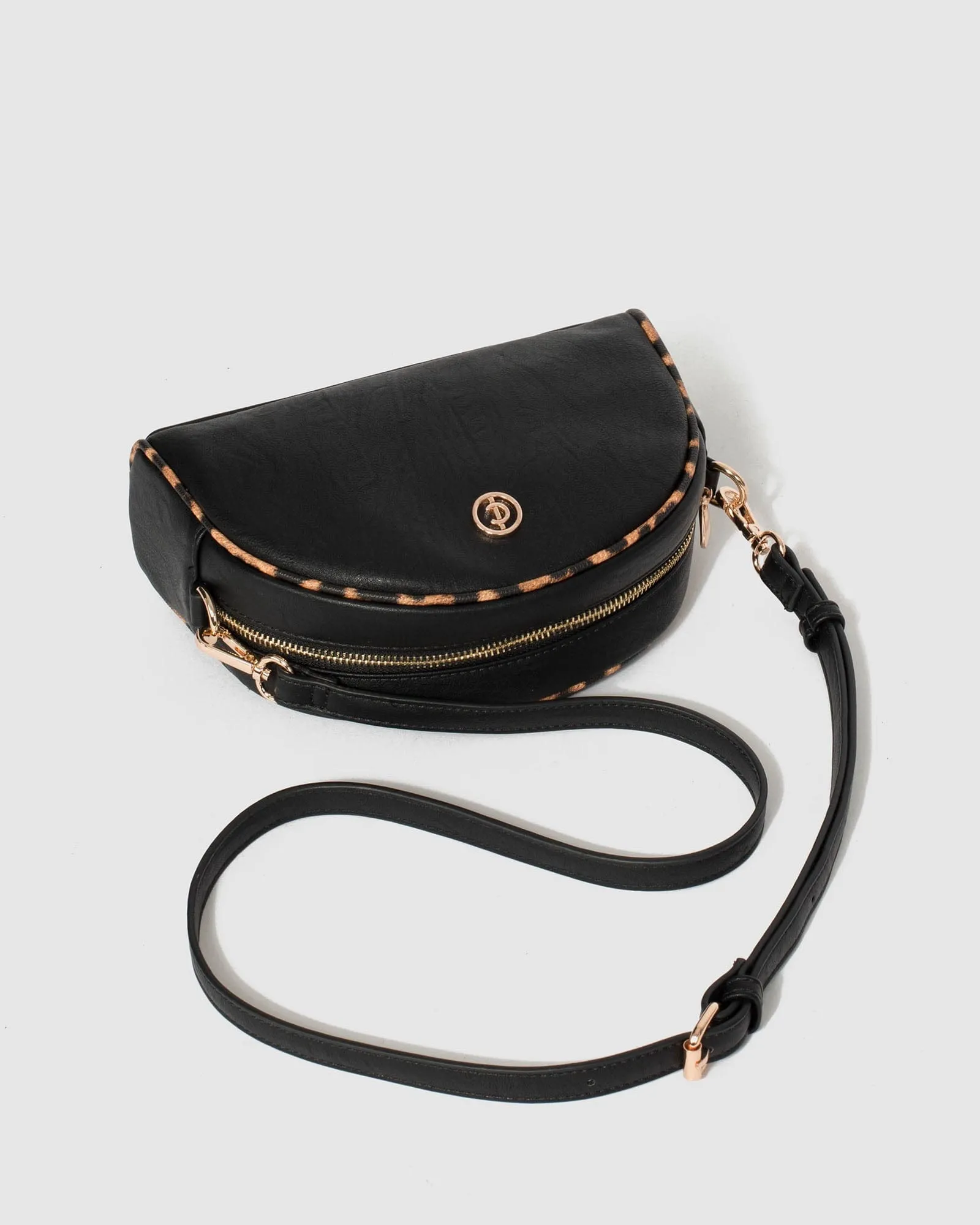 Black Elyse Diamond Quilt Crossbody Bag