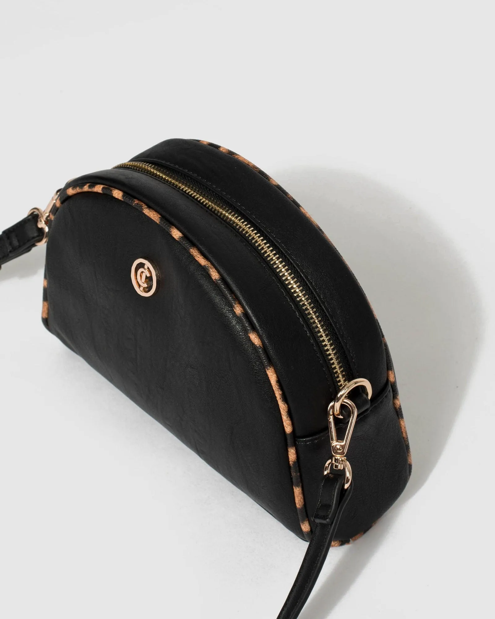 Black Elyse Diamond Quilt Crossbody Bag