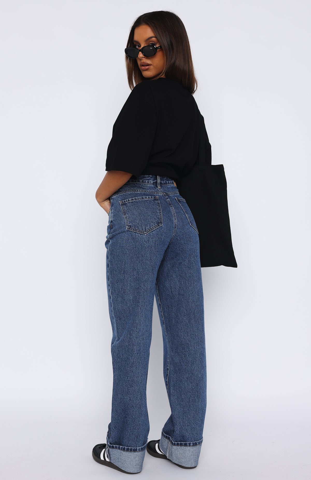 Blair High Rise Wide Leg Jeans Dark Blue