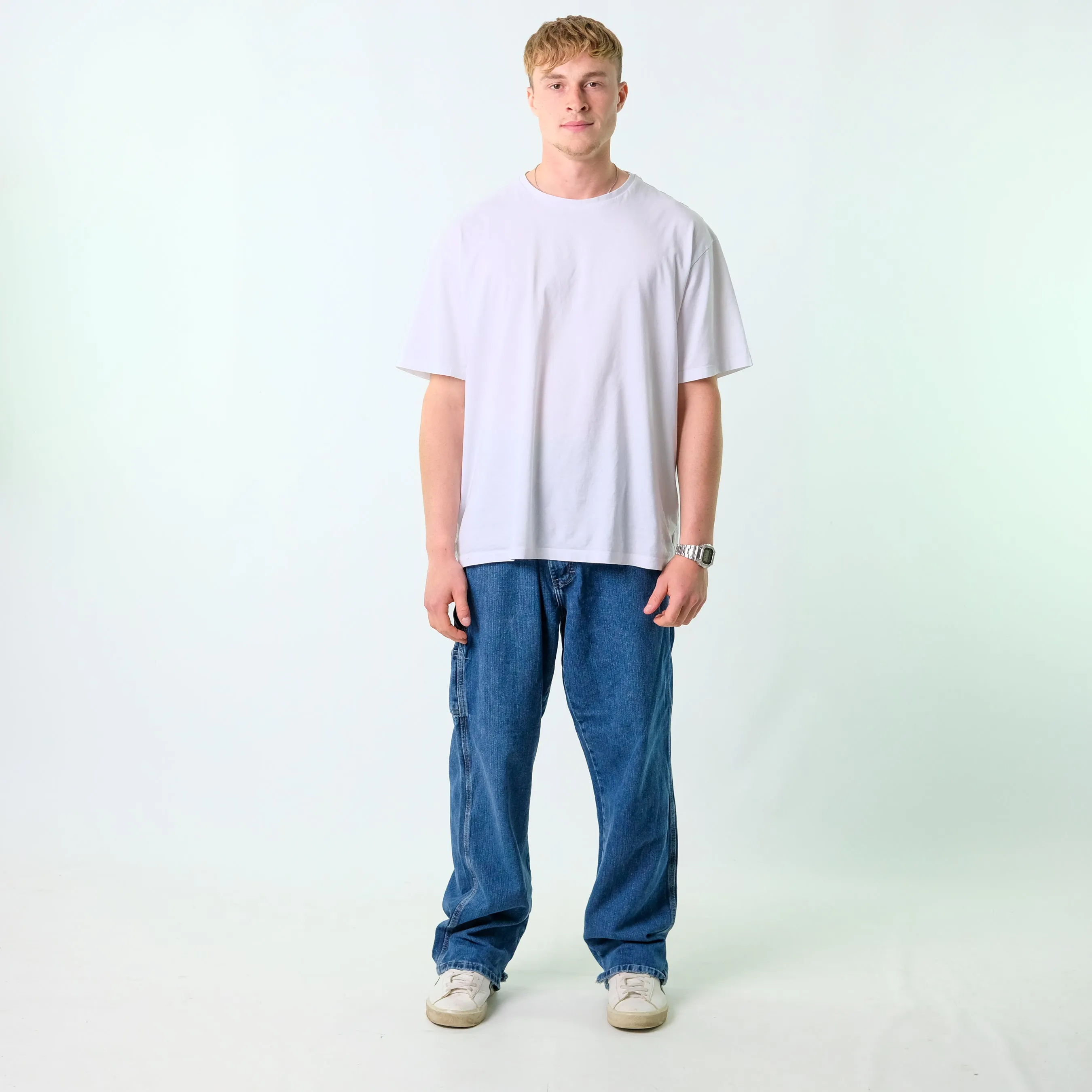 Blue y2ks Dickies Denim Carpenter Jeans Baggy Pants (38x32)