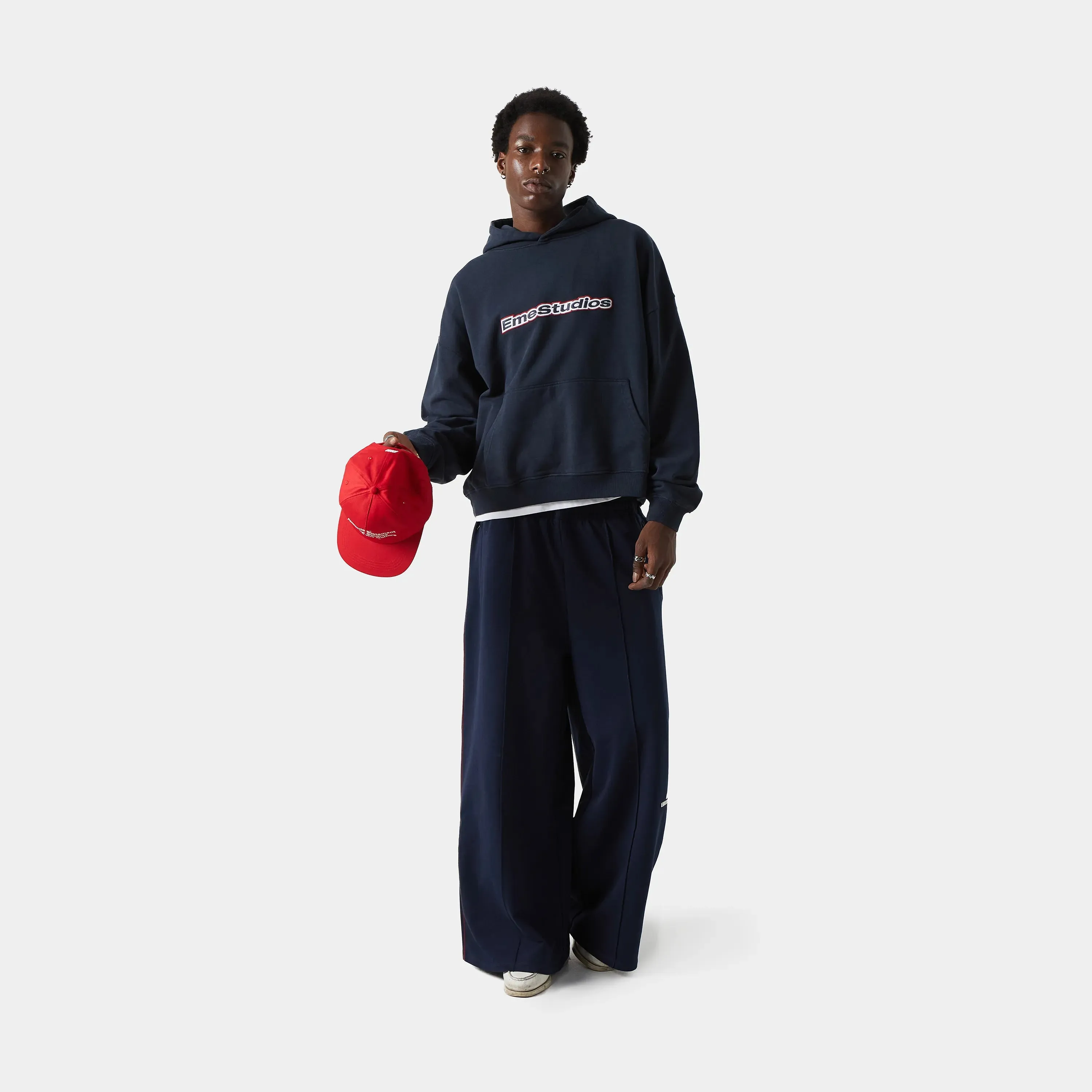 Box Navy Oversized Hoodie