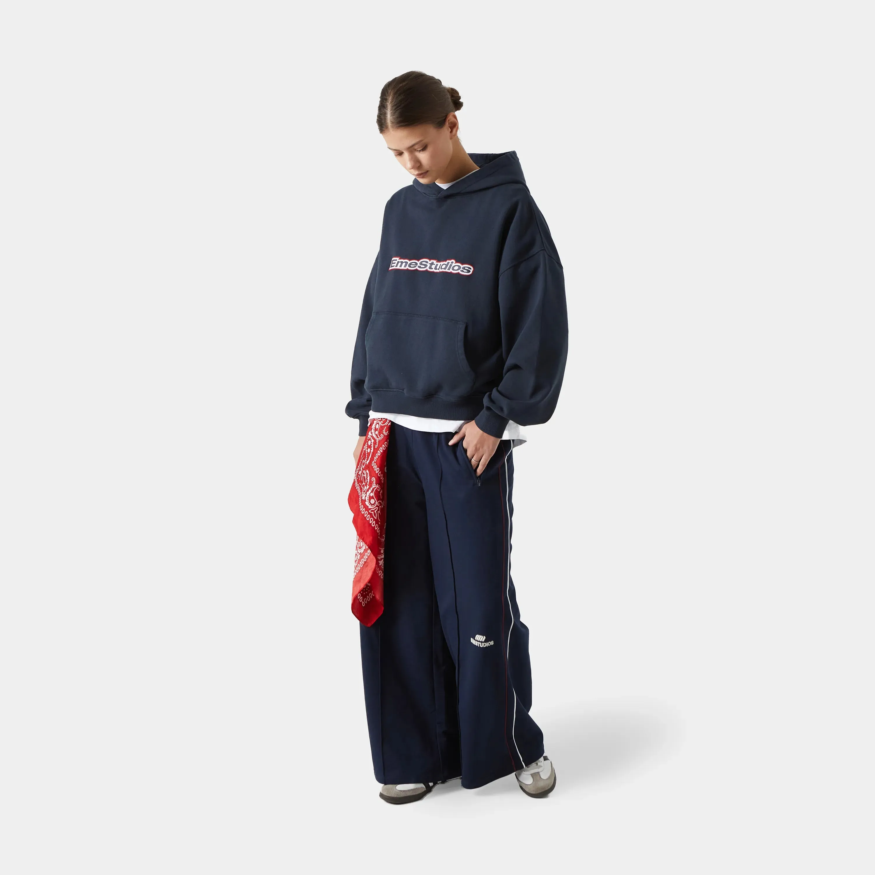 Box Navy Oversized Hoodie