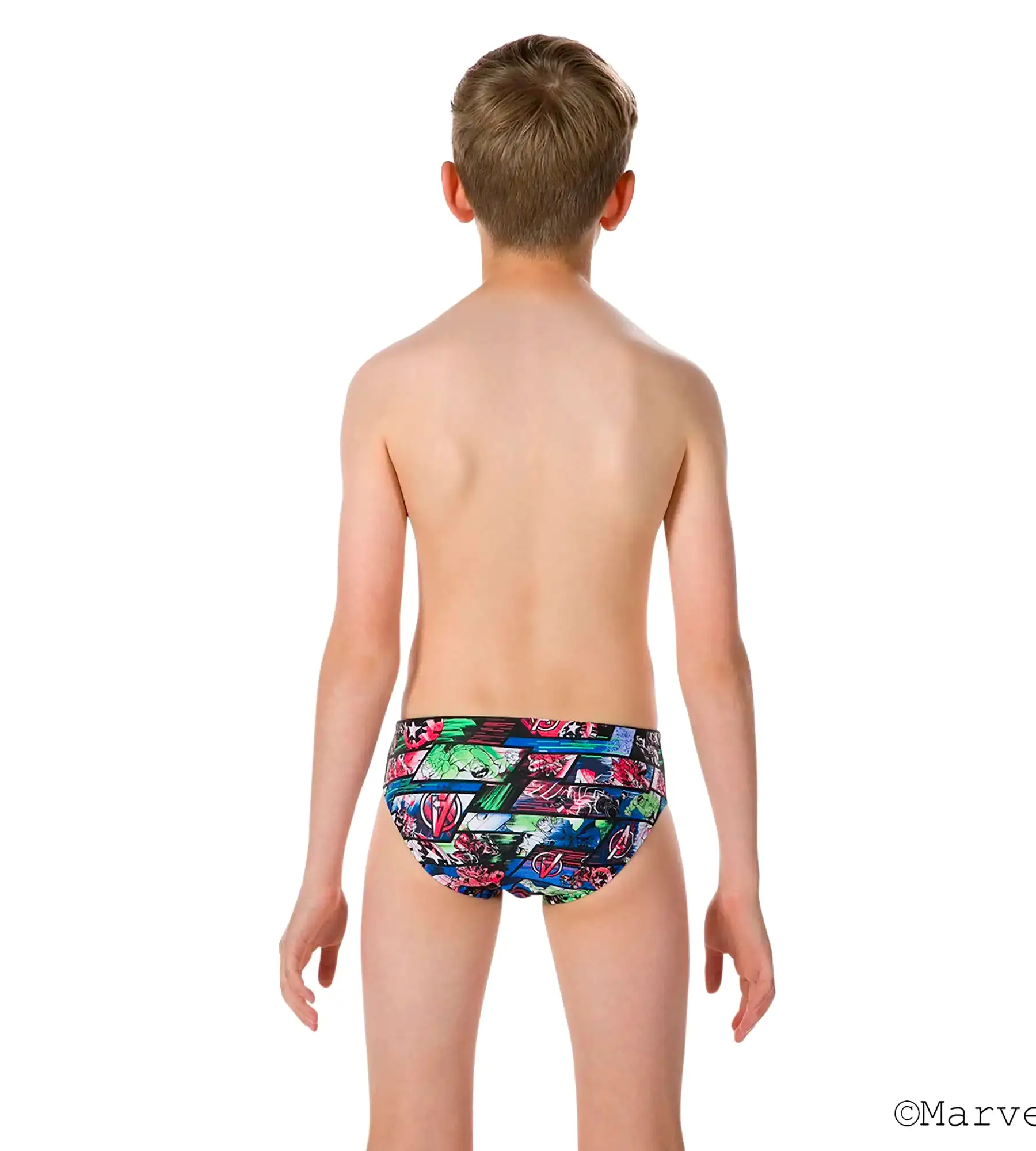 Boy's Marvel Avengers Allover Brief - Black  &  Neon Blue