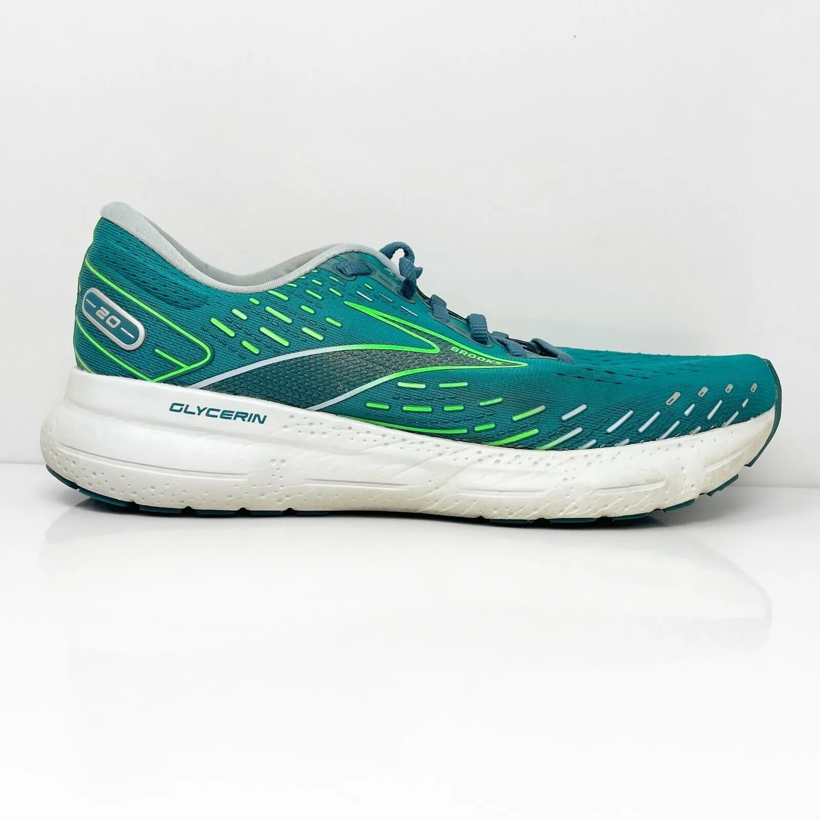 Brooks Mens Glycerin 20 1103821D386 Green Running Shoes Sneakers Size 9.5 D