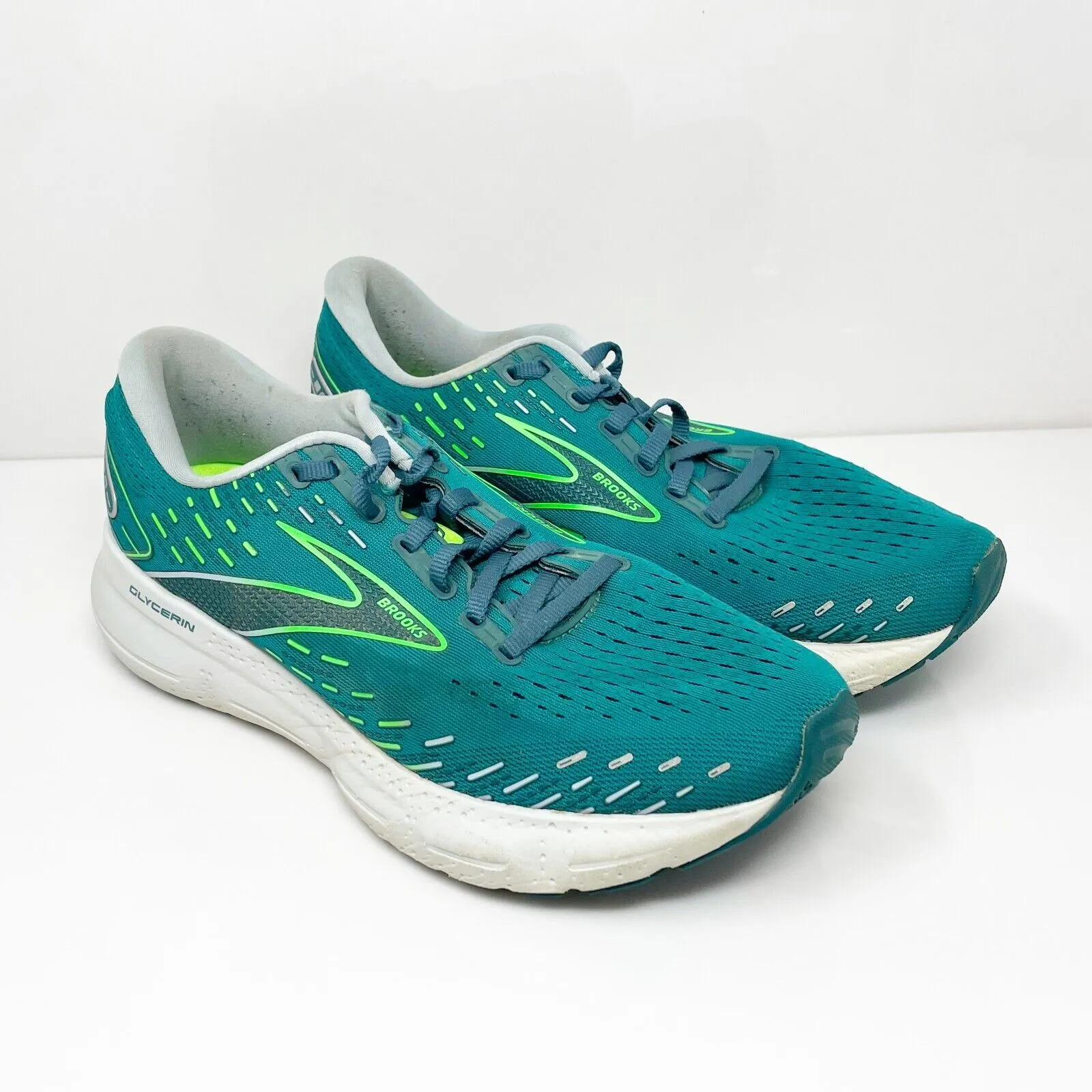 Brooks Mens Glycerin 20 1103821D386 Green Running Shoes Sneakers Size 9.5 D