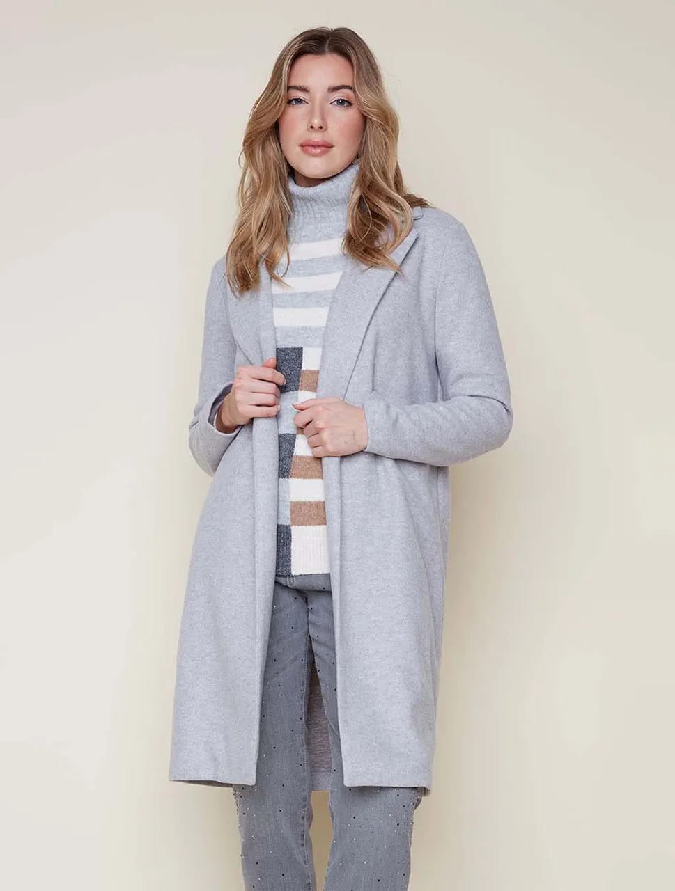 Brush Knit Long Jacket | Renuar