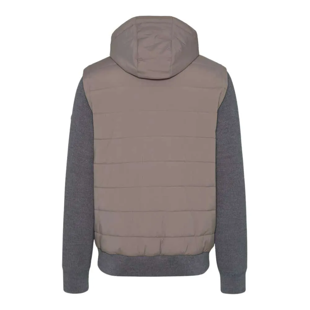 BUGATTI Heavy Knit Beige Hybrid Jacket | Menswear Online