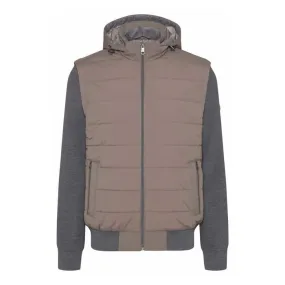 BUGATTI Heavy Knit Beige Hybrid Jacket | Menswear Online