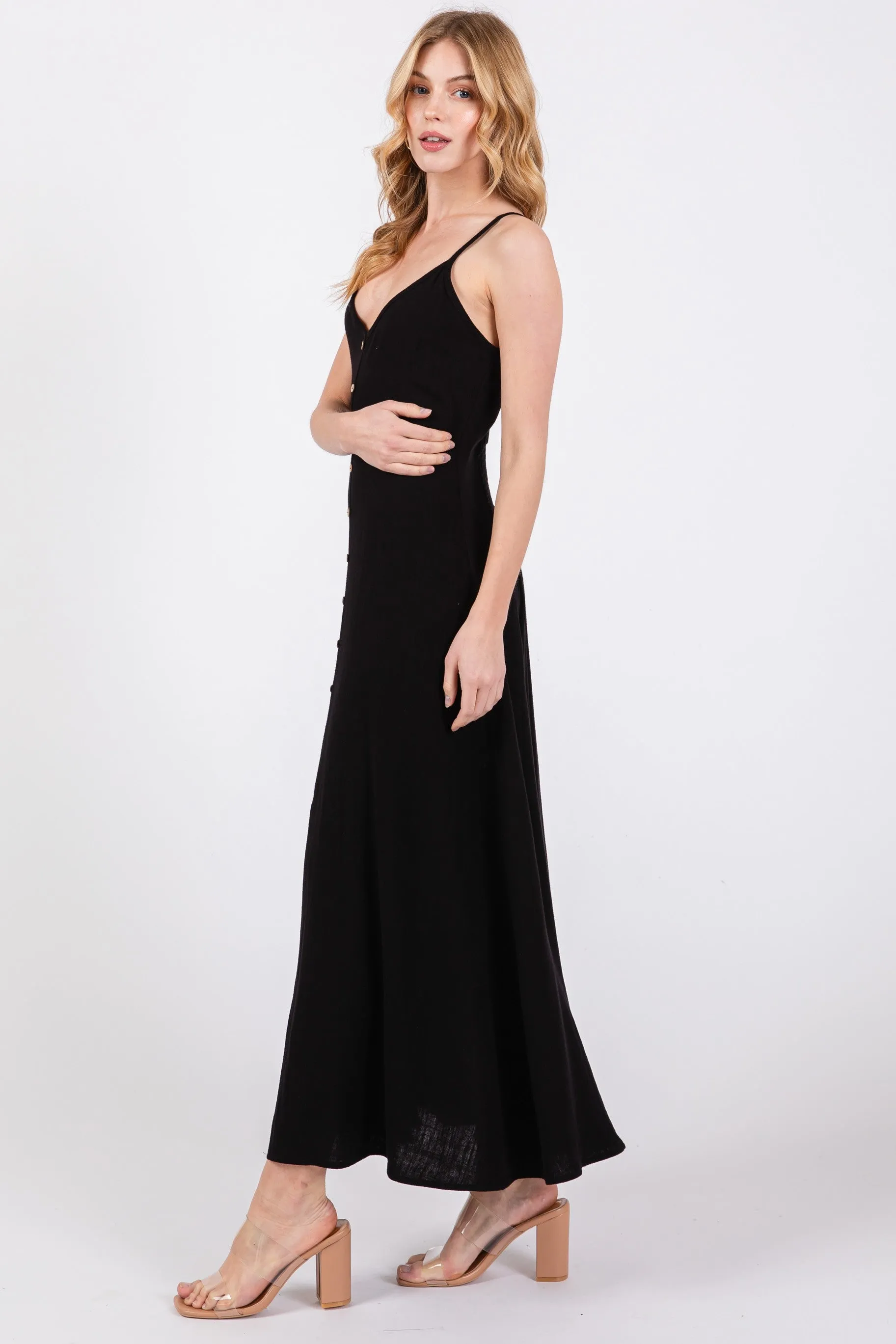 BUTTON FRONT MAXI SUNDRESS