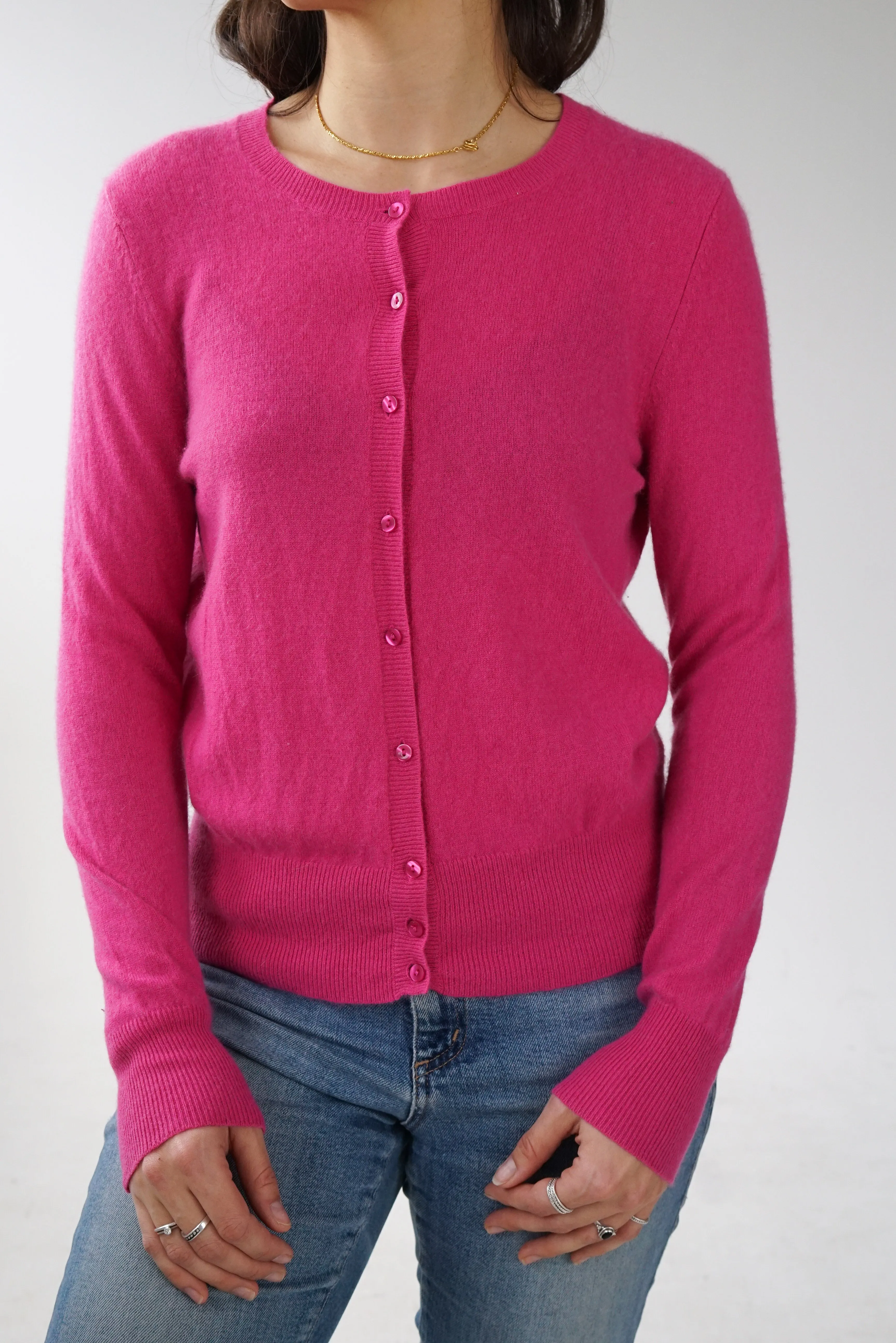 Cardigan Cashmere Lord&Taylor rose taille L