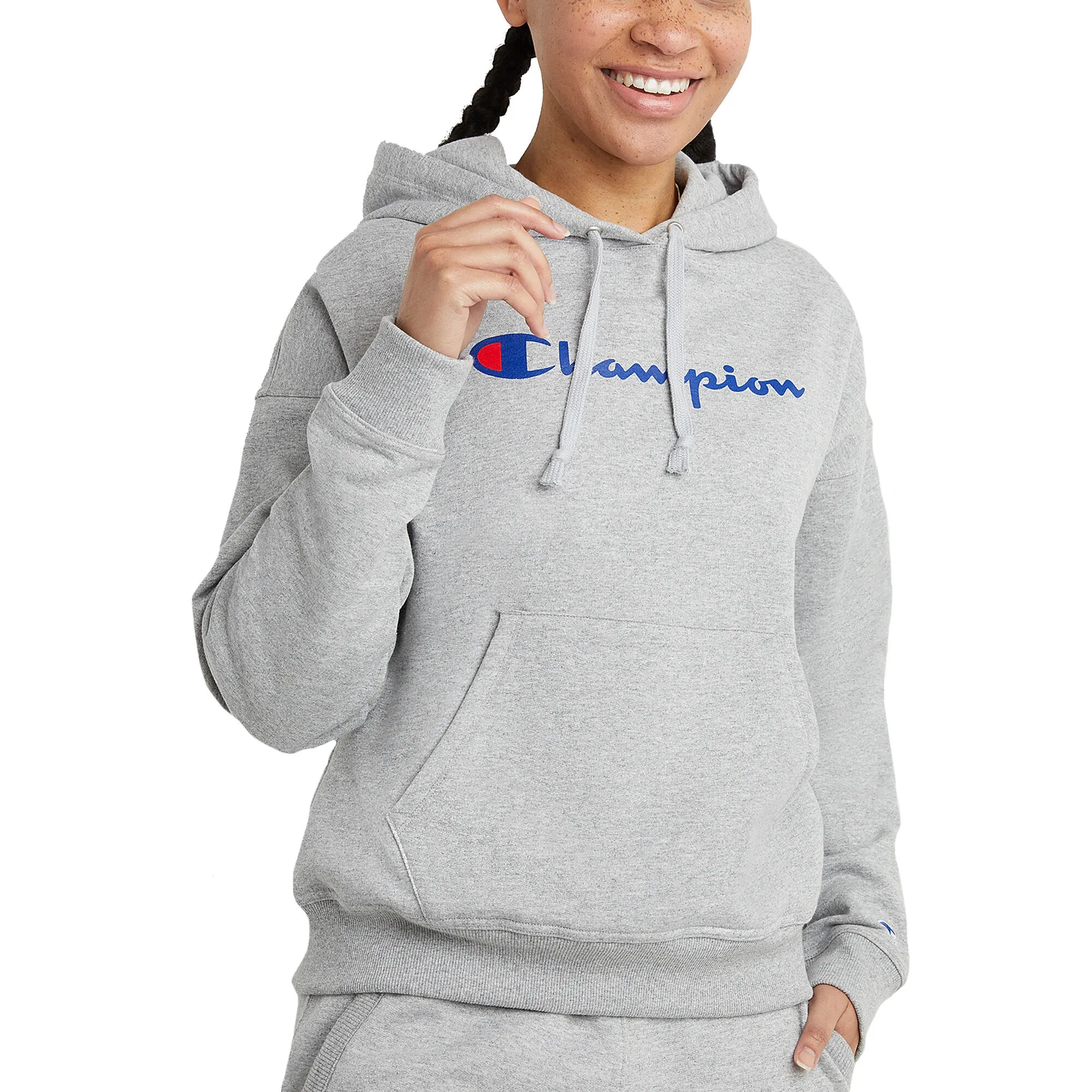 Champion Women's Powerblend Signature Script Graphic Relaxed Hoodie