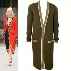 Chanel 2008 Cruise 08C Coco Line Long Cashmere Cardigan cardicoat duster FR 40