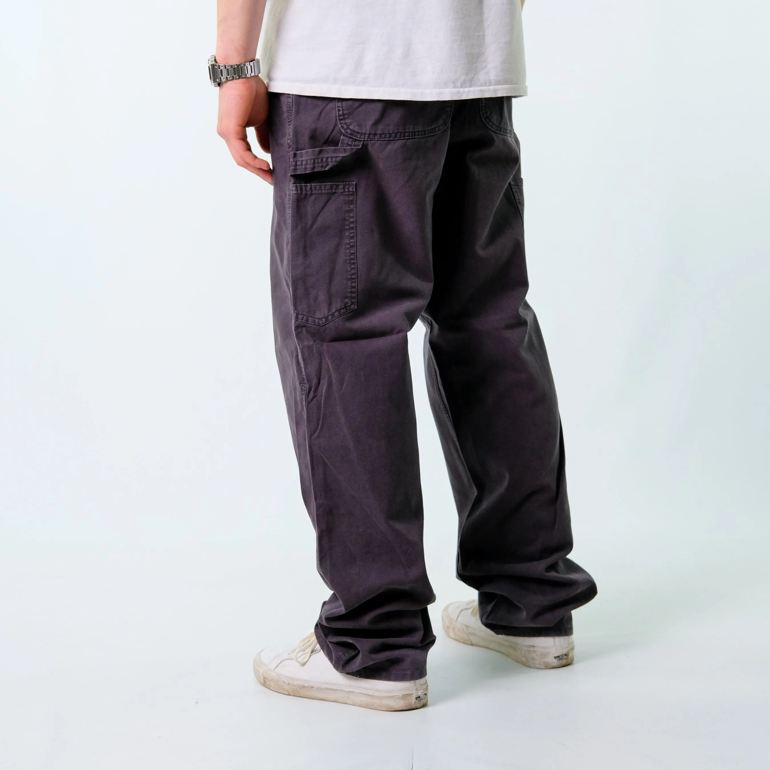 Charcoal Grey 90s Carhartt Denim Carpenter Baggy Jeans Pants (36x34)