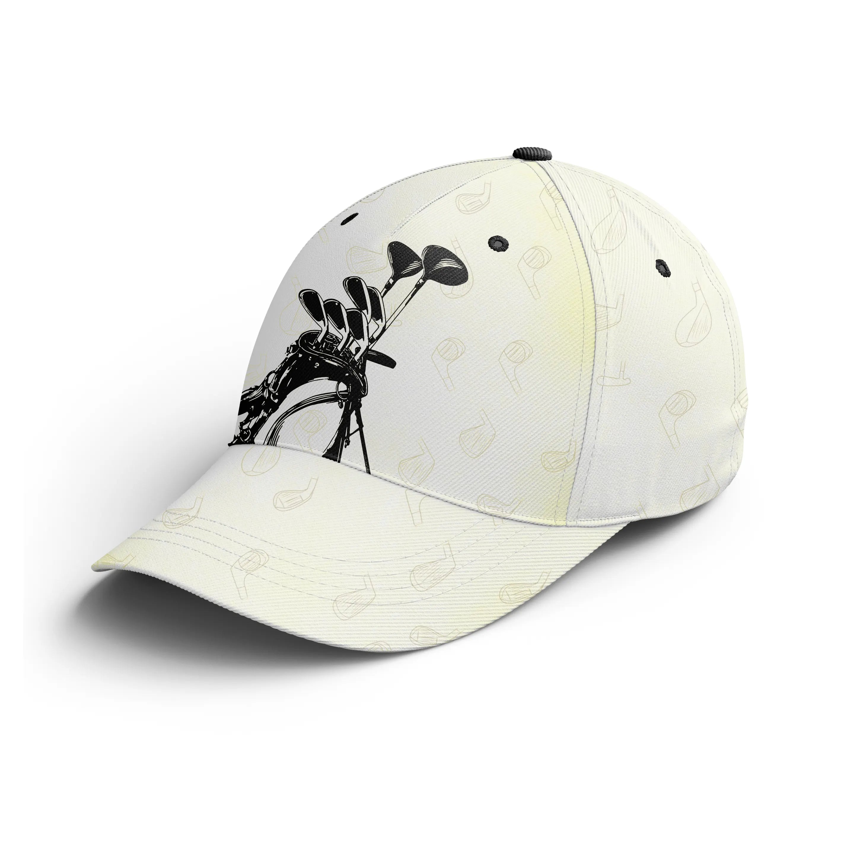 Chiptshirts Casquette De Golf Performance Noir et Beige, Club de Golf, Cadeau Idéal Pour Fans De Golf - CTS30052232