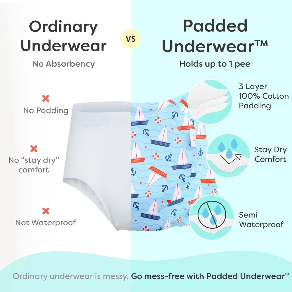 Choose Print and Size for 3 Padded Underwear