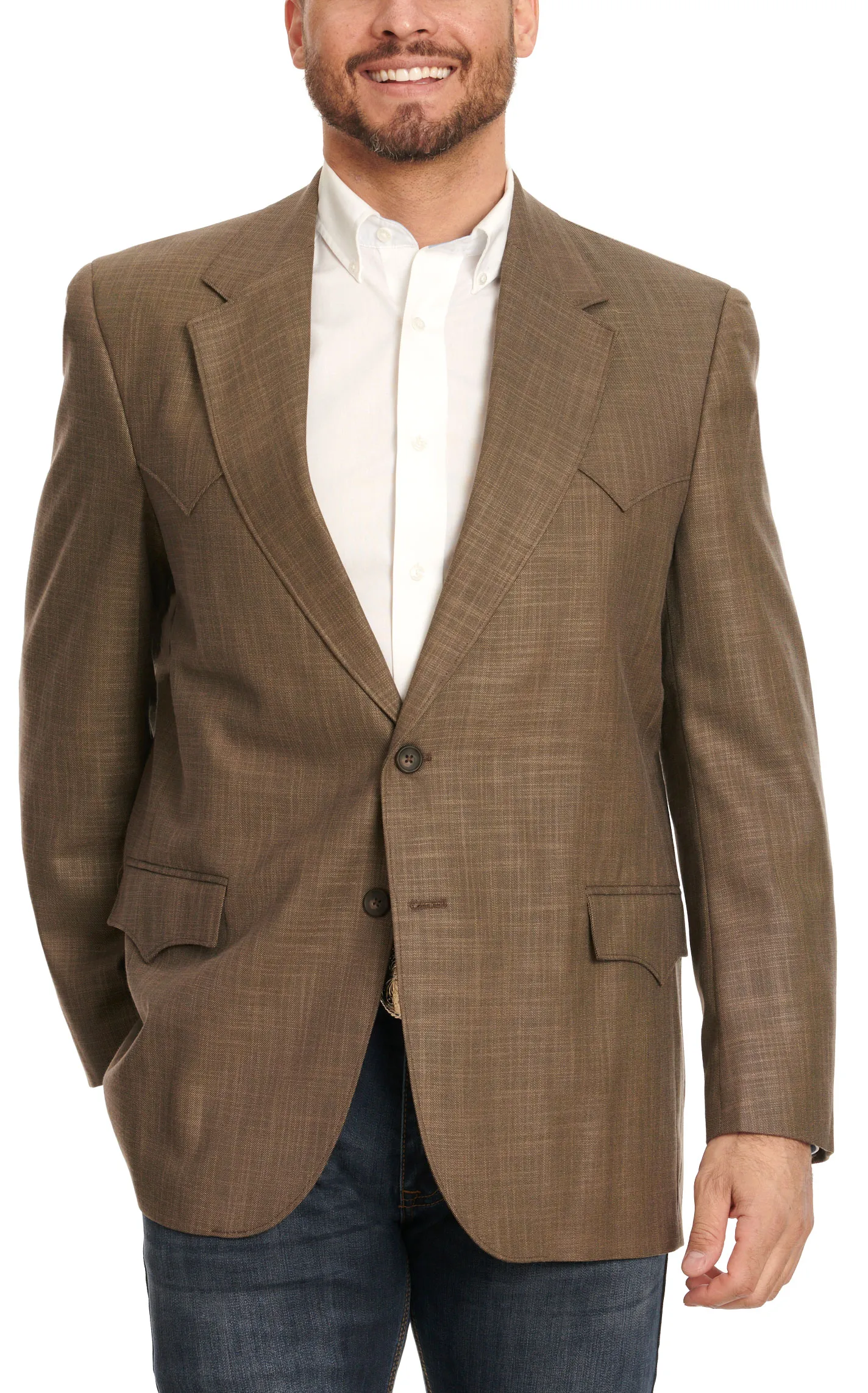 Circle S Men's Walnut & Tan Window Pane Plaid Sport Coat