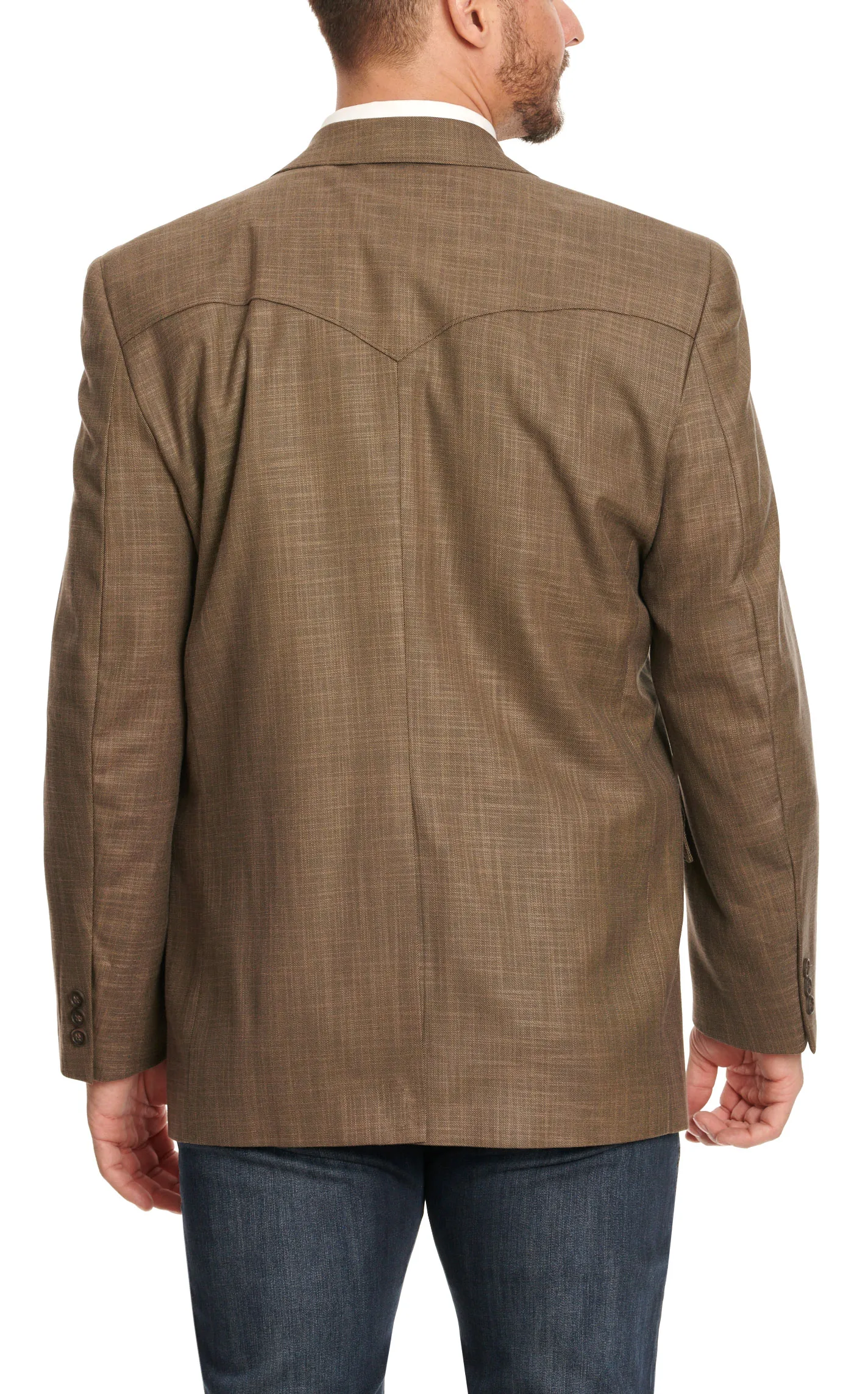 Circle S Men's Walnut & Tan Window Pane Plaid Sport Coat