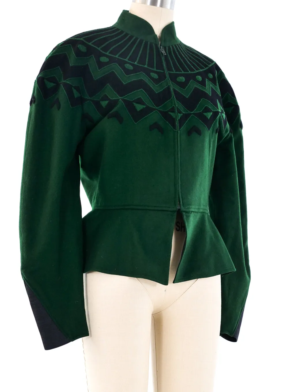 Claude Montana Applique Peplum Jacket