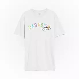 COLLEGE TEE WHT/MULTI