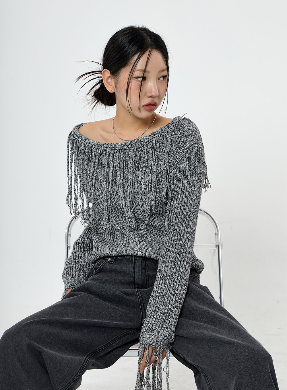 Collin Fringe Long Sleeve Knit CS28