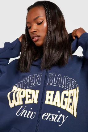 Copenhagen Printed Zip Through Hoodie