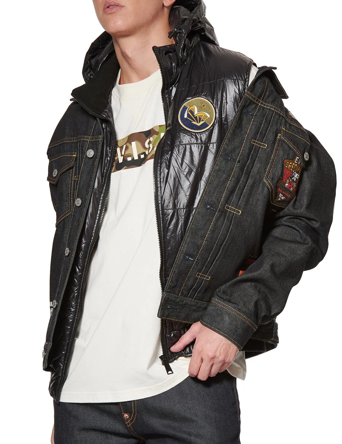 Daicock Denim Jacket with Detachable Waistcoat