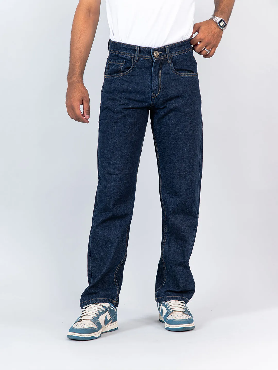 Dark Blue Straight Fit Mens Jeans