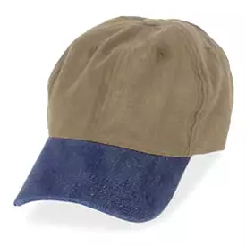 Dark Khaki with Denim Visor - Unstructured Baseball Cap