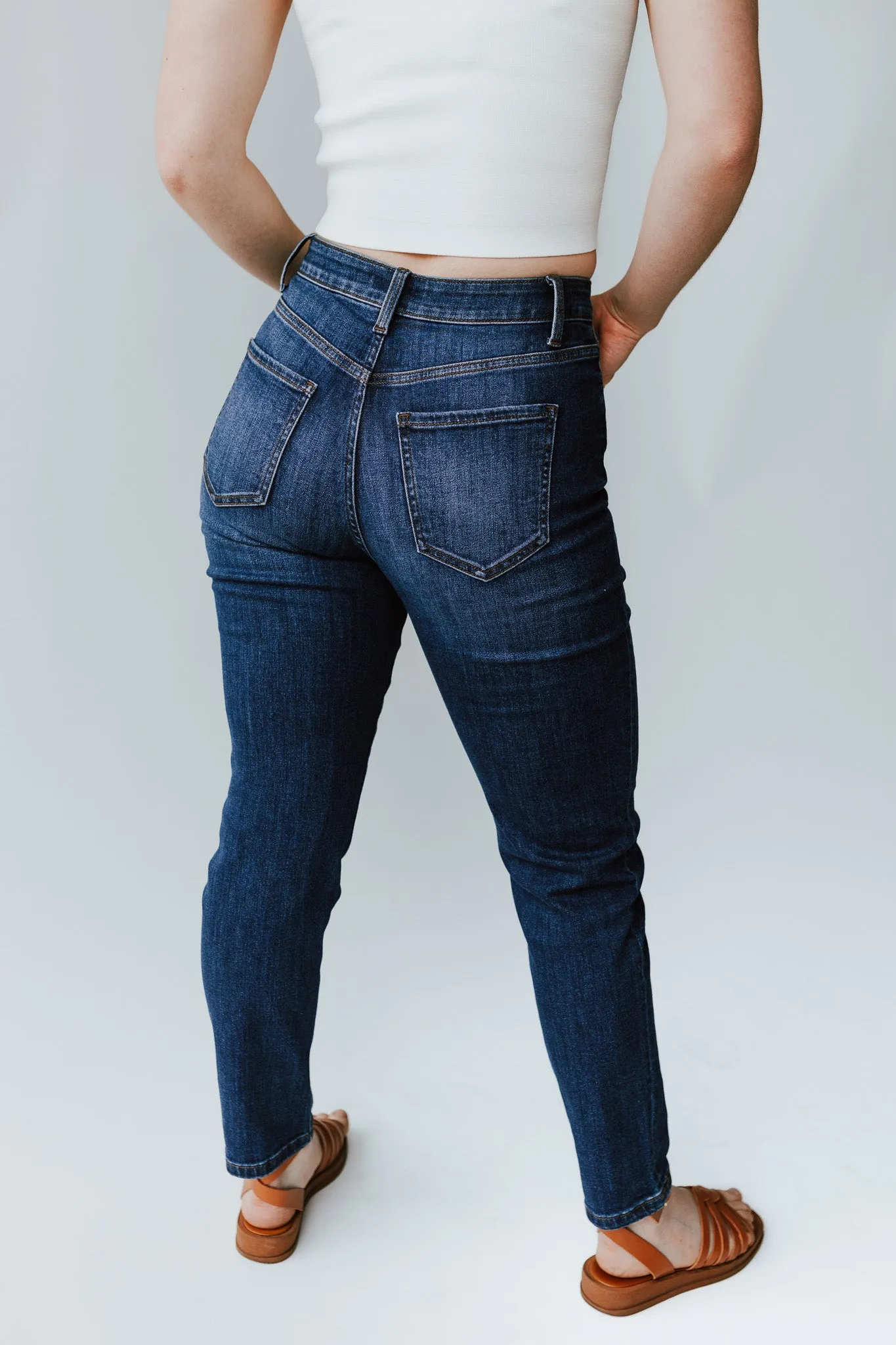 Denim: Zamora Mom Jean in Dark Blue