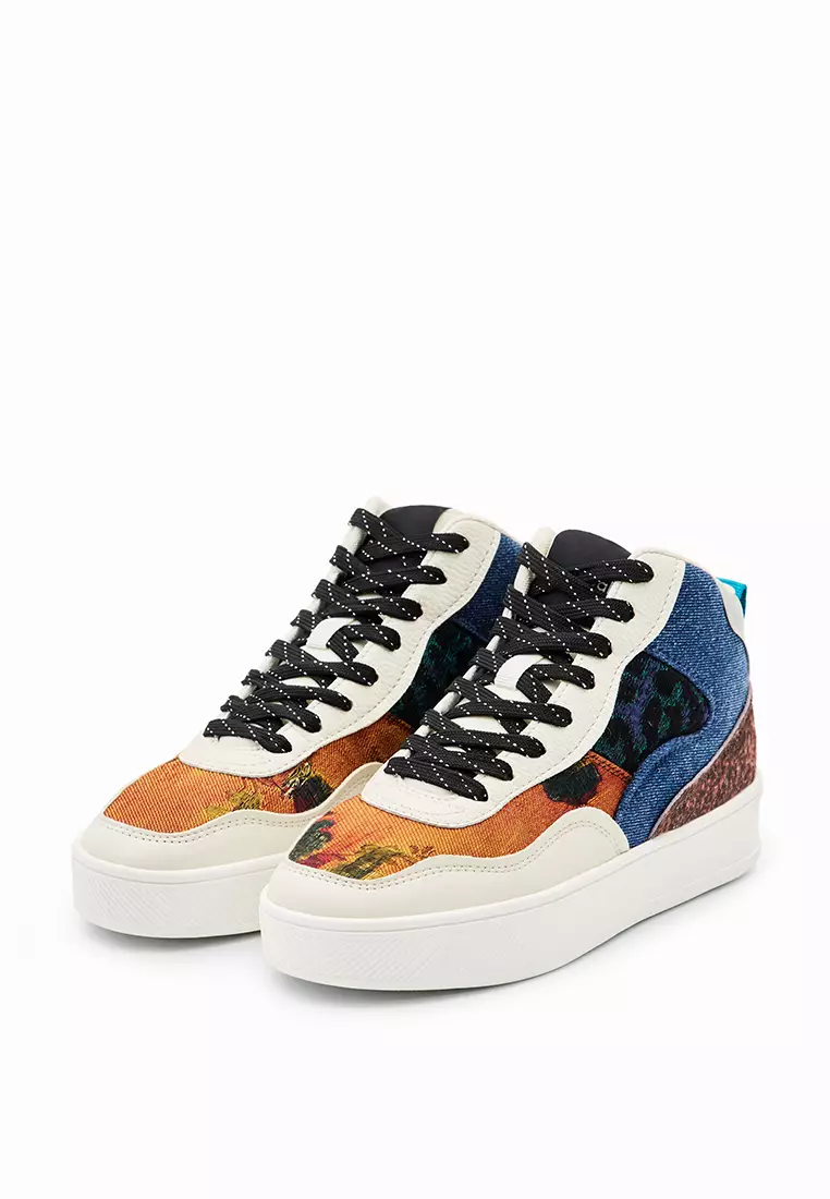 Desigual Desigual Patchwork mid-top sneakers.